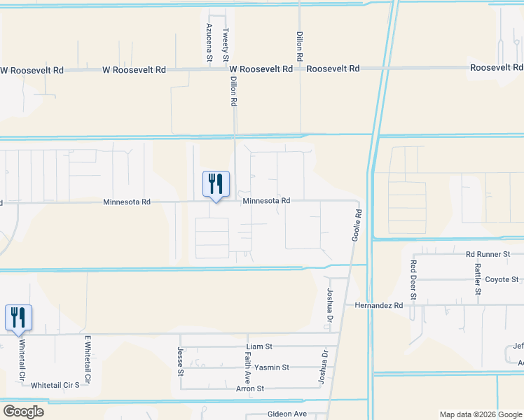 map of restaurants, bars, coffee shops, grocery stores, and more near 132 South 83rd Street in Edinburg