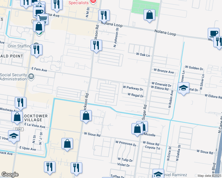 map of restaurants, bars, coffee shops, grocery stores, and more near 1200 N Regal Dr in Pharr