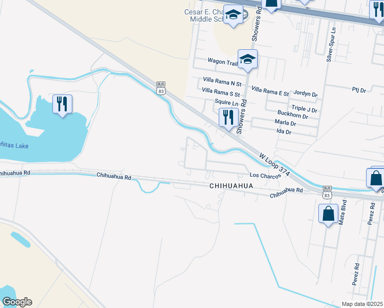 map of restaurants, bars, coffee shops, grocery stores, and more near 7836 Los Charcos in Mission