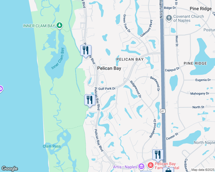map of restaurants, bars, coffee shops, grocery stores, and more near 6500 Valen Way in Naples