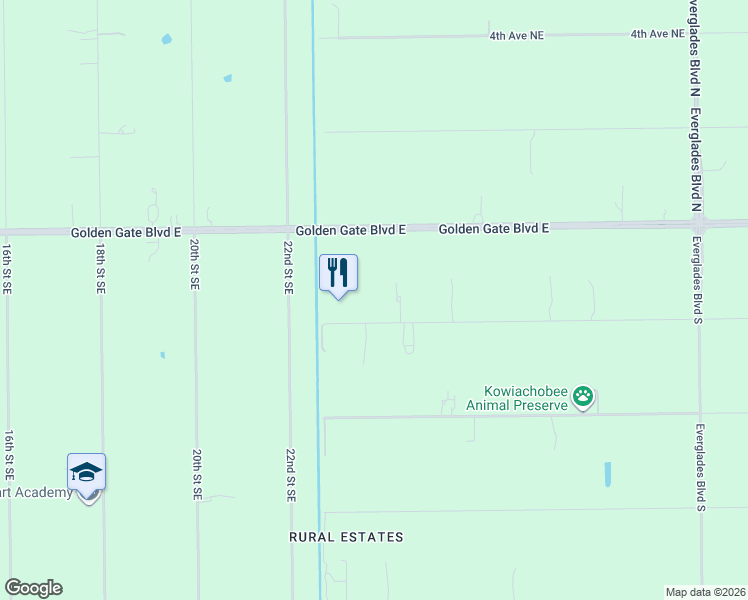 map of restaurants, bars, coffee shops, grocery stores, and more near 2361 2nd Avenue Southeast in Naples