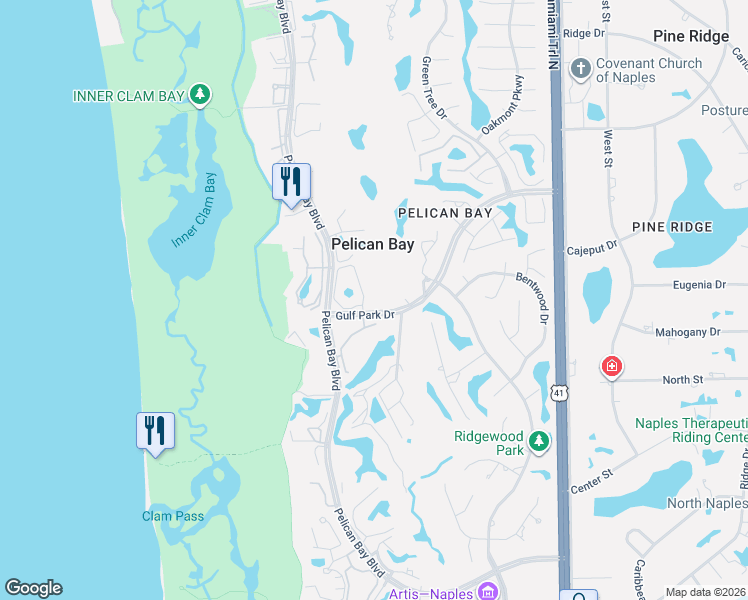 map of restaurants, bars, coffee shops, grocery stores, and more near 6500 Valen Way in Naples