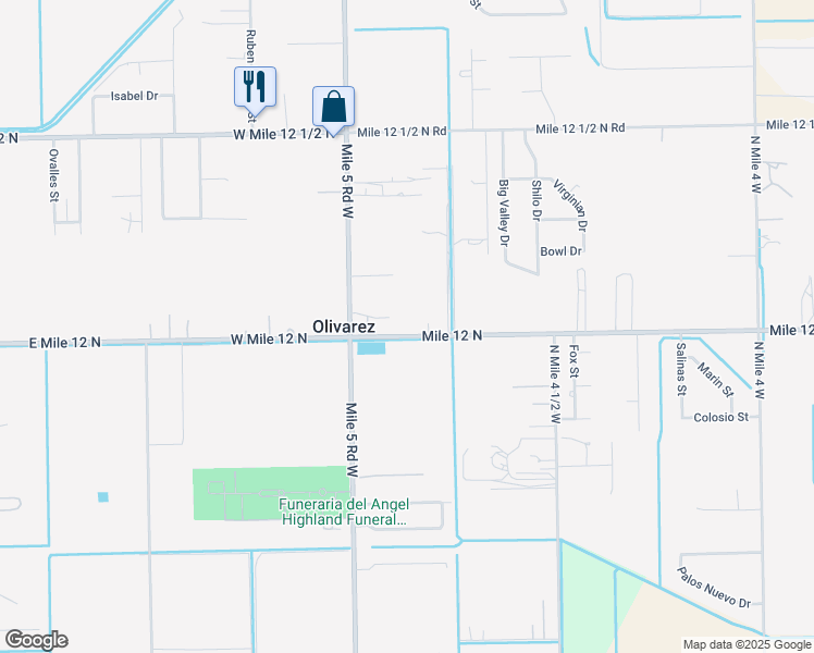 map of restaurants, bars, coffee shops, grocery stores, and more near 315 East Mile 12 North in Weslaco