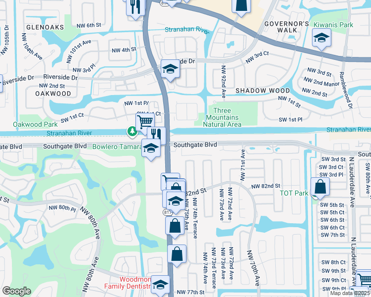 map of restaurants, bars, coffee shops, grocery stores, and more near 183 Northwest 85th Court in Tamarac