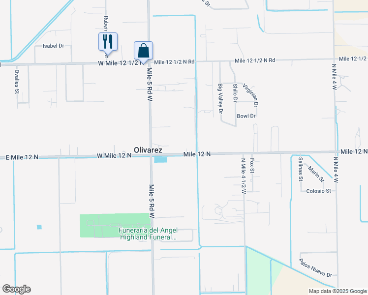 map of restaurants, bars, coffee shops, grocery stores, and more near 315 East Mile 12 North in Weslaco