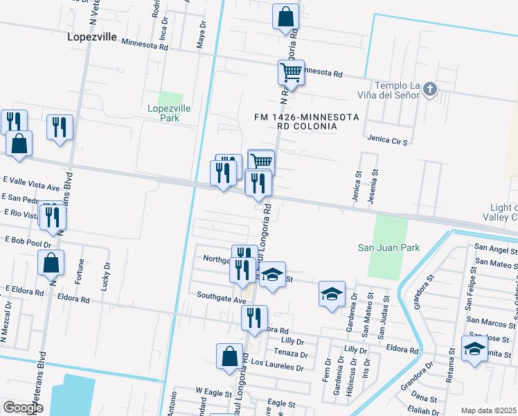 map of restaurants, bars, coffee shops, grocery stores, and more near 101 Nolana Loop in San Juan