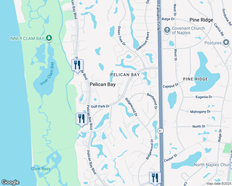 map of restaurants, bars, coffee shops, grocery stores, and more near 6633 Trident Way in Naples