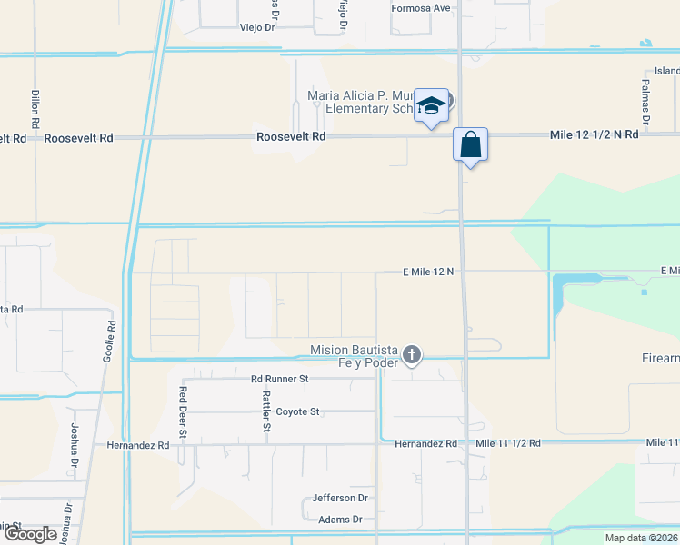 map of restaurants, bars, coffee shops, grocery stores, and more near 1398 Mile 12 Road in Donna
