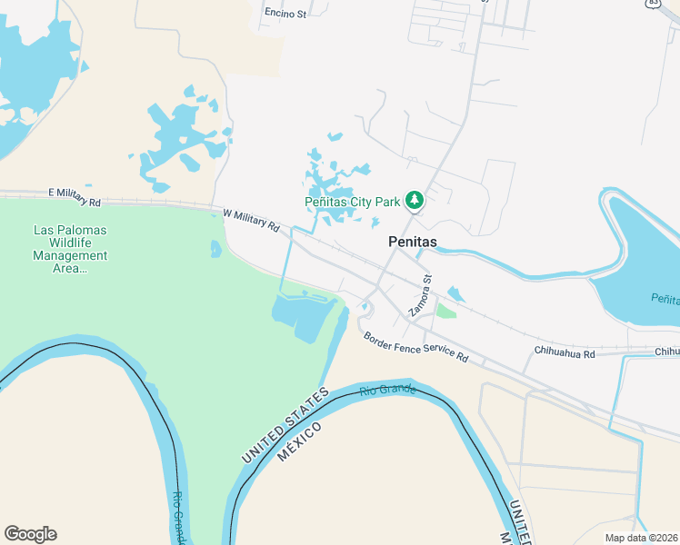 map of restaurants, bars, coffee shops, grocery stores, and more near 1518 Military Road in Penitas