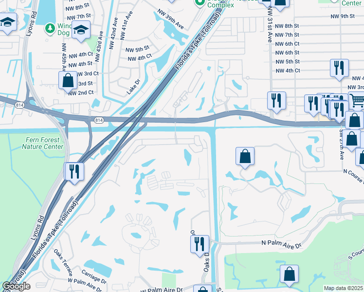 map of restaurants, bars, coffee shops, grocery stores, and more near 3444 Dunes Vista Drive in Pompano Beach