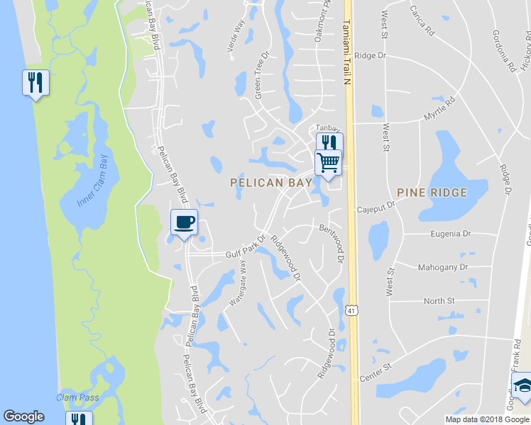 map of restaurants, bars, coffee shops, grocery stores, and more near 6632 Trident Way in Naples