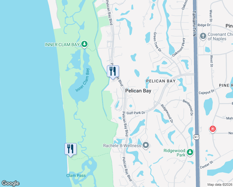 map of restaurants, bars, coffee shops, grocery stores, and more near Nicholas Boulevard in North Naples