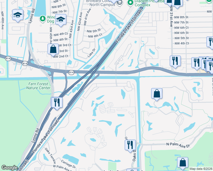 map of restaurants, bars, coffee shops, grocery stores, and more near 3518 Dunes Vista Drive in Pompano Beach