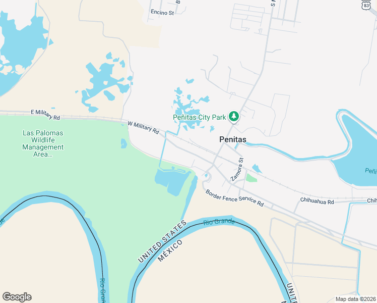 map of restaurants, bars, coffee shops, grocery stores, and more near 1518 Military Road in Penitas