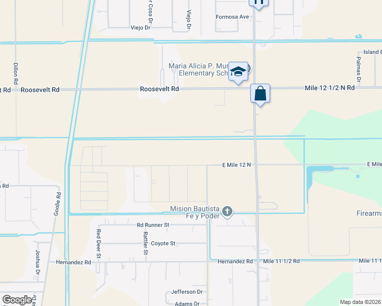 map of restaurants, bars, coffee shops, grocery stores, and more near 1398 Mile 12 Road in Donna