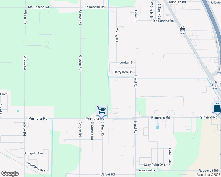 map of restaurants, bars, coffee shops, grocery stores, and more near 17870 Betty Bob Drive in Harlingen