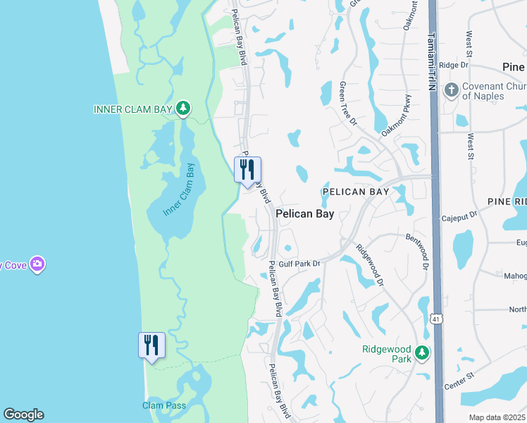 map of restaurants, bars, coffee shops, grocery stores, and more near 6501 Crown Colony Place in Naples