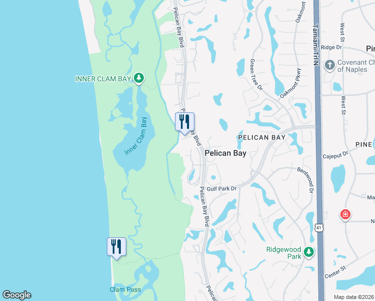 map of restaurants, bars, coffee shops, grocery stores, and more near 6501 Crown Colony Place in Naples
