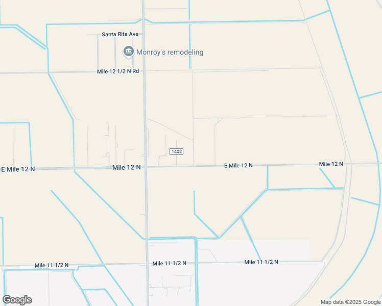 map of restaurants, bars, coffee shops, grocery stores, and more near 14067 Guadalupe Private Road in Mercedes