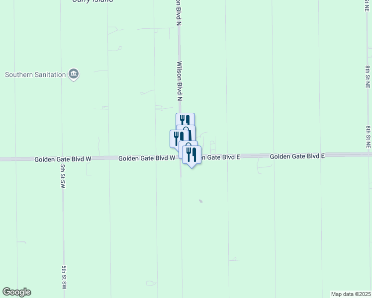 map of restaurants, bars, coffee shops, grocery stores, and more near 23 Golden Gate Boulevard East in Naples