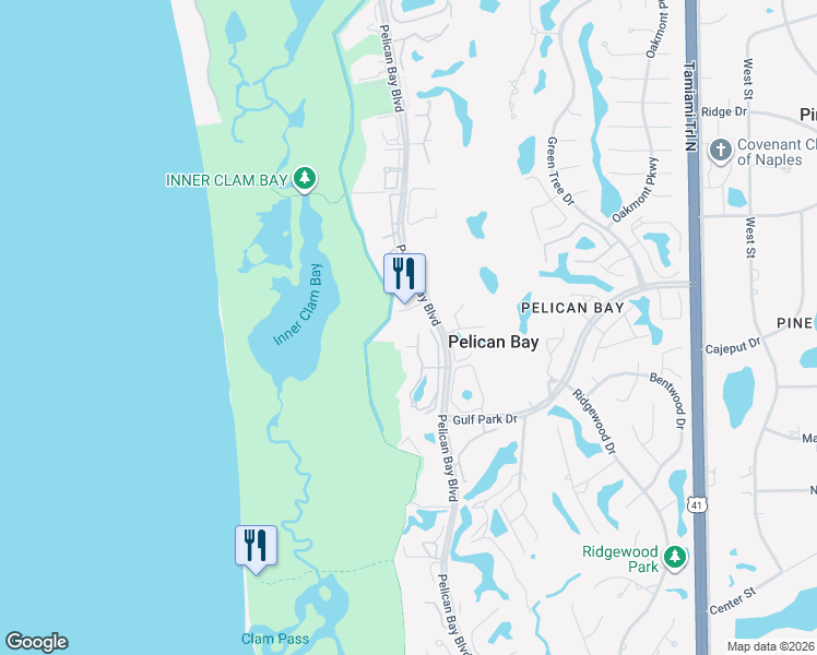 map of restaurants, bars, coffee shops, grocery stores, and more near 6501 Crown Colony Place in Naples