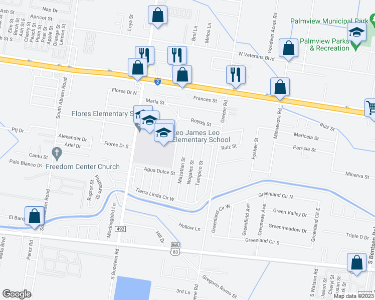 map of restaurants, bars, coffee shops, grocery stores, and more near 508 Mazatlan Street in Mission