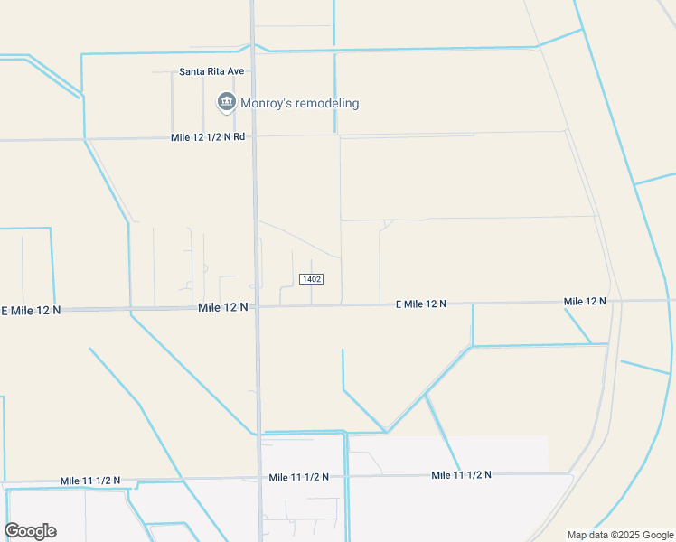 map of restaurants, bars, coffee shops, grocery stores, and more near 14067 Guadalupe Private Road in Mercedes