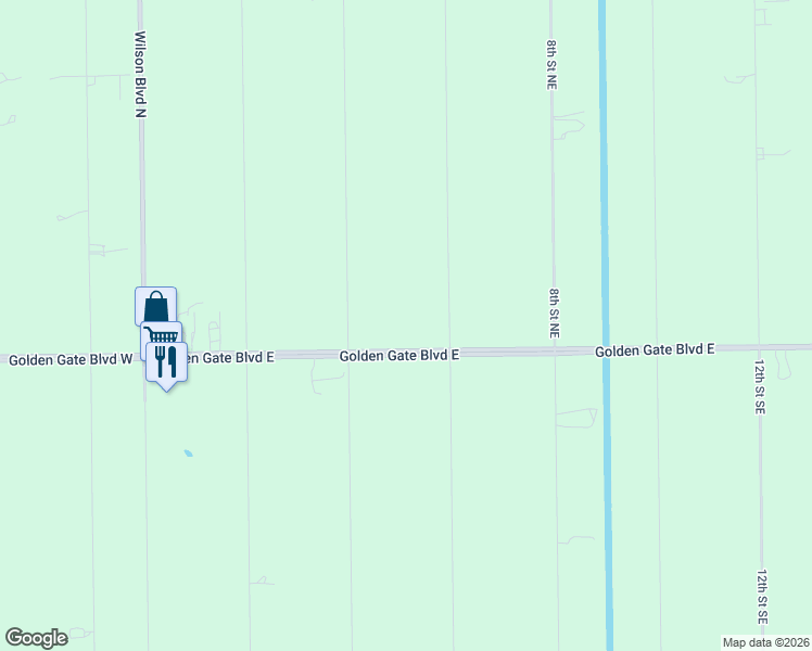 map of restaurants, bars, coffee shops, grocery stores, and more near 475 Golden Gate Boulevard East in Naples