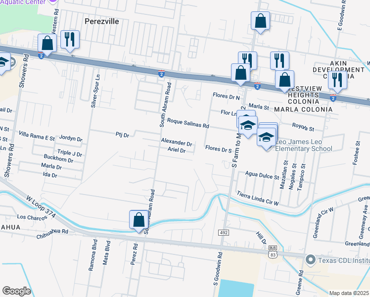 map of restaurants, bars, coffee shops, grocery stores, and more near 2404 Valle Bella Drive in Mission
