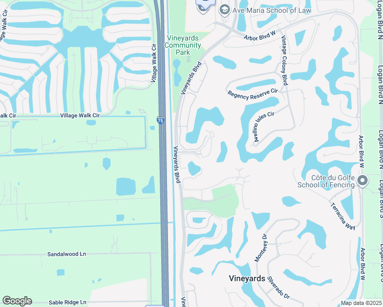 map of restaurants, bars, coffee shops, grocery stores, and more near 600 Vintage Reserve Lane in Naples