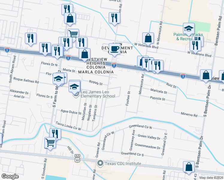 map of restaurants, bars, coffee shops, grocery stores, and more near 1203 Dave Street in Mission