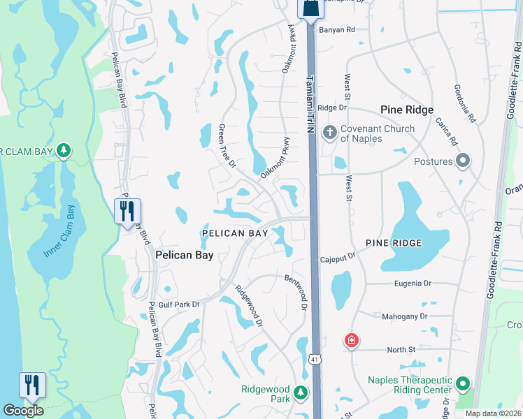 map of restaurants, bars, coffee shops, grocery stores, and more near 6807 Sand Pointe Circle in Naples