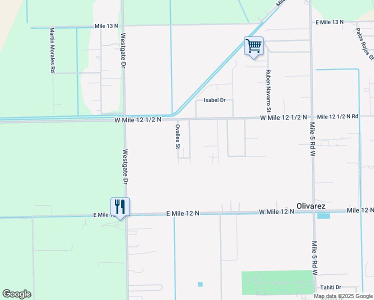map of restaurants, bars, coffee shops, grocery stores, and more near 7712 San Angelo Street in Weslaco