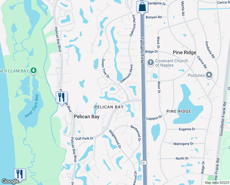 map of restaurants, bars, coffee shops, grocery stores, and more near 799 Willowbrook Drive in Naples