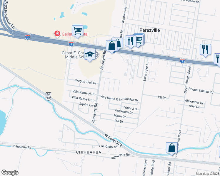 map of restaurants, bars, coffee shops, grocery stores, and more near 615 Claveles Street in Palmview