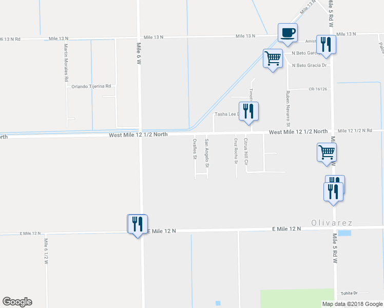 map of restaurants, bars, coffee shops, grocery stores, and more near 7909 Ovalles Street in Weslaco