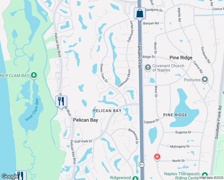 map of restaurants, bars, coffee shops, grocery stores, and more near 772 Willowbrook Drive in Naples