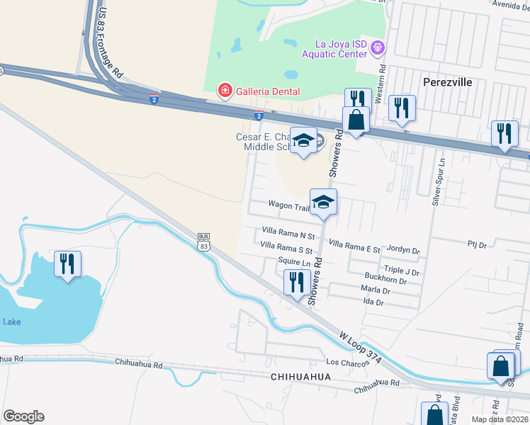 map of restaurants, bars, coffee shops, grocery stores, and more near 7825 Western View Drive in Mission