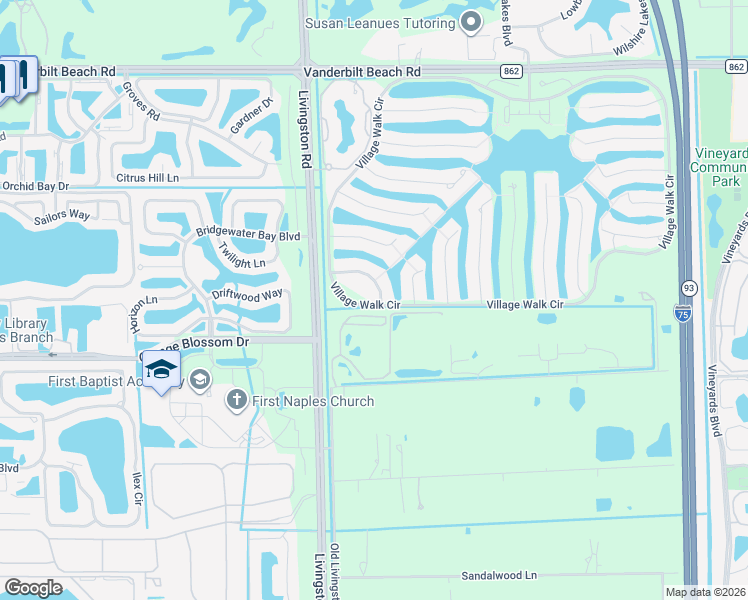 map of restaurants, bars, coffee shops, grocery stores, and more near 3694 El Segundo Court in Naples