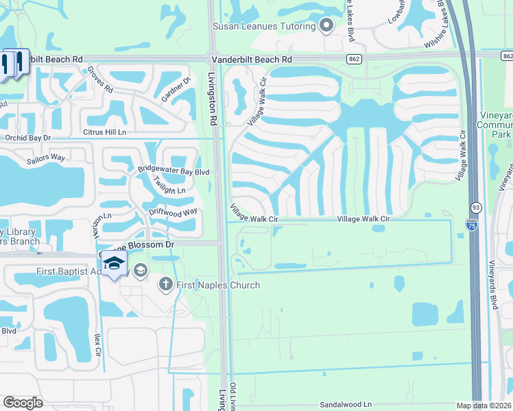 map of restaurants, bars, coffee shops, grocery stores, and more near 3694 El Segundo Court in Naples