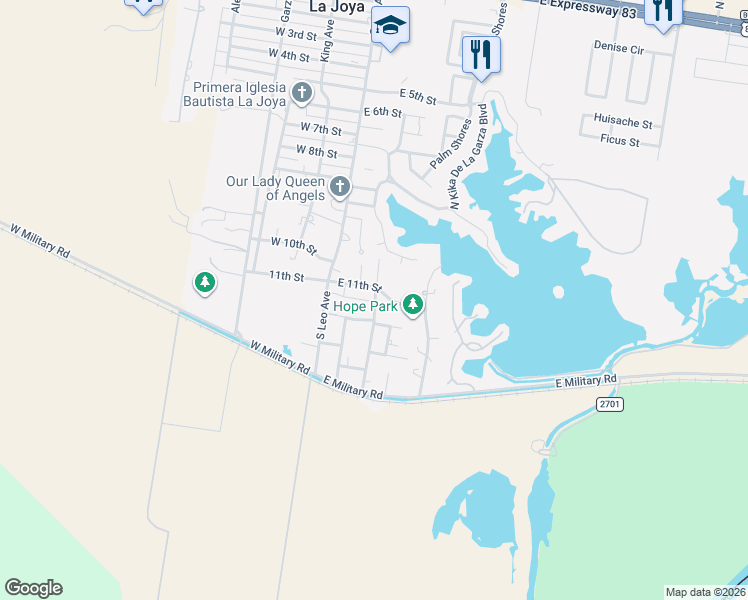 map of restaurants, bars, coffee shops, grocery stores, and more near 1113 Perales-Martinez in La Joya