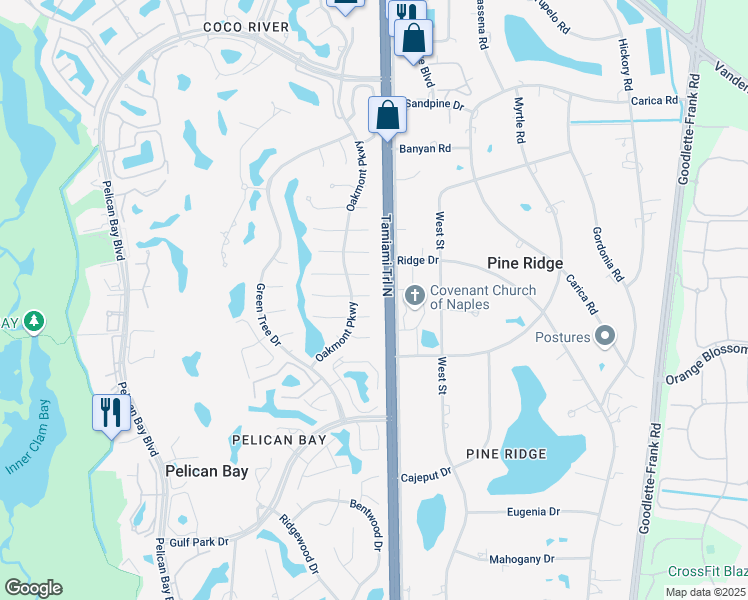 map of restaurants, bars, coffee shops, grocery stores, and more near 812 Willowwood Lane in Naples