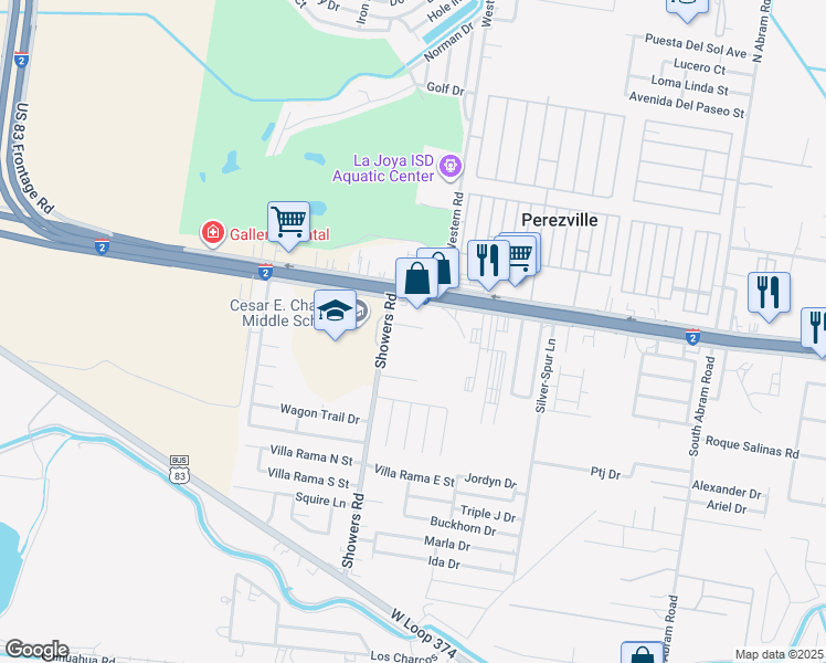 map of restaurants, bars, coffee shops, grocery stores, and more near 3717 Clavel Street in Palmview