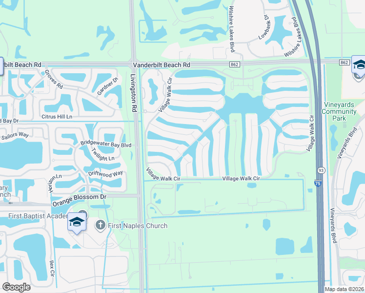 map of restaurants, bars, coffee shops, grocery stores, and more near 3480 Donoso Court in Naples