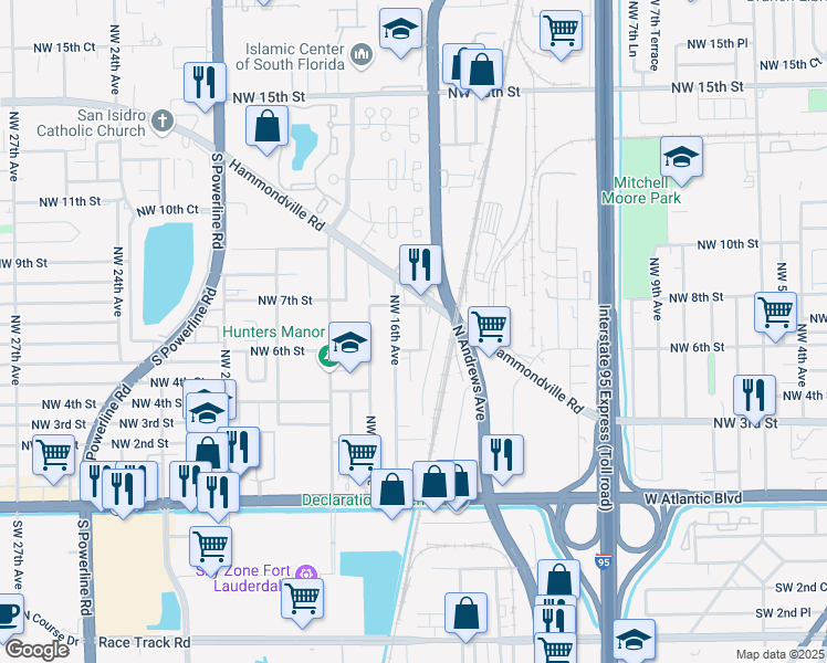 map of restaurants, bars, coffee shops, grocery stores, and more near 1412 B NW 7 Street in Pompano Beach