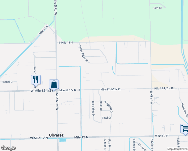 map of restaurants, bars, coffee shops, grocery stores, and more near 701 Monterrey Drive in Weslaco
