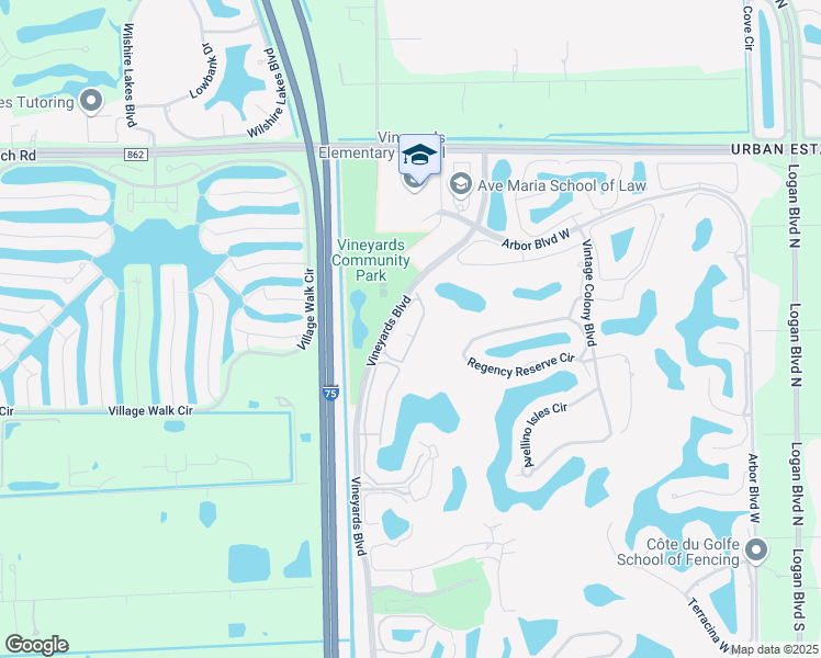 map of restaurants, bars, coffee shops, grocery stores, and more near 670 Lalique Circle in Naples