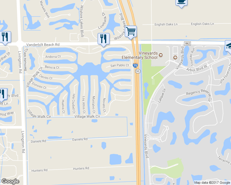 map of restaurants, bars, coffee shops, grocery stores, and more near 4561 Pasadena Ct in Naples