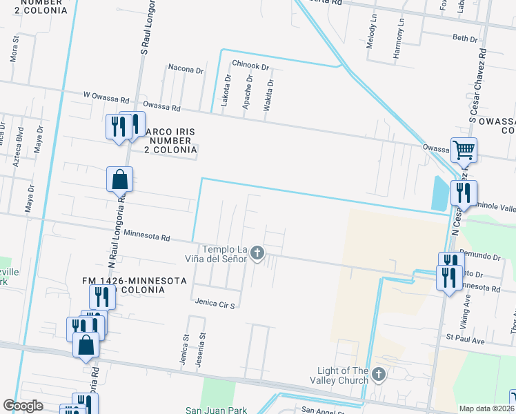 map of restaurants, bars, coffee shops, grocery stores, and more near 607 Gardenia Drive in San Juan