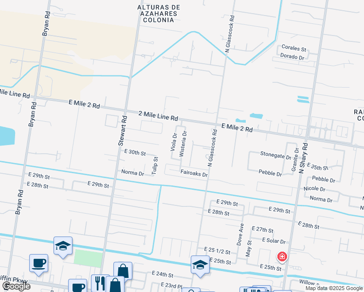 map of restaurants, bars, coffee shops, grocery stores, and more near 3013 Wisteria Avenue in Mission